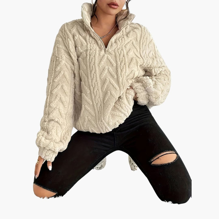 Evelyn | Luxe Cable-Knit Fleece Sweatshirt