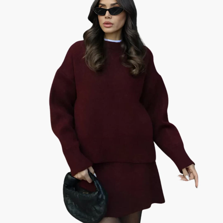 Ivy | Elegant 2-Piece Matching Sweater & Skirt Set