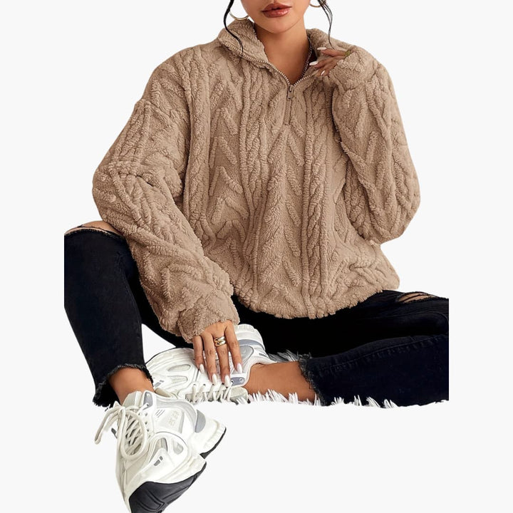 Evelyn | Luxe Cable-Knit Fleece Sweatshirt