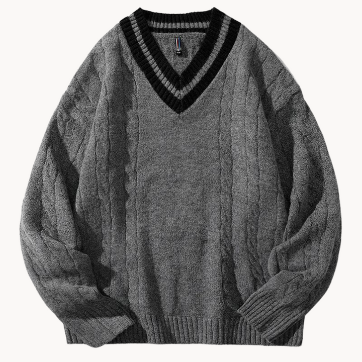 SORENA™ | Relaxed Knit V-Neck Sweater