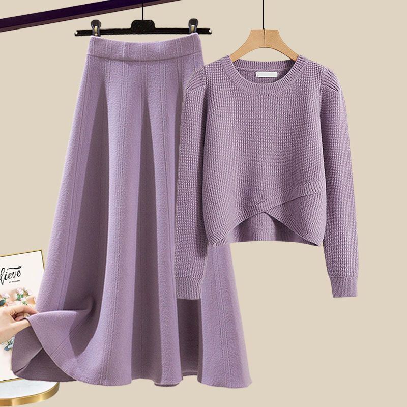 ANNE - STYLISH KNITTED SWEATER AND SKIRT LOUNGE SET