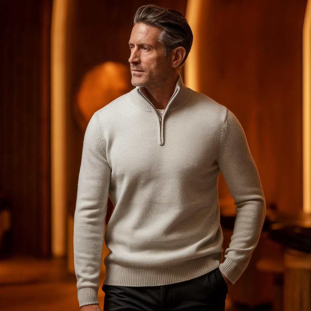 Hawkins Knitted Half Zip Sweater